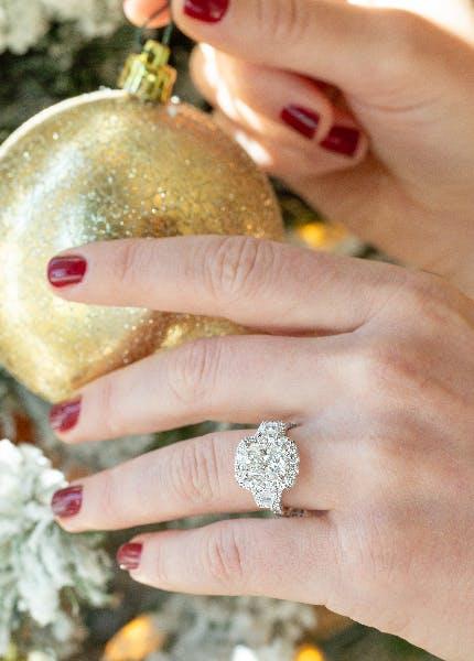 large engagement ring from Lee Michaels Fine Jewelry for Christmas