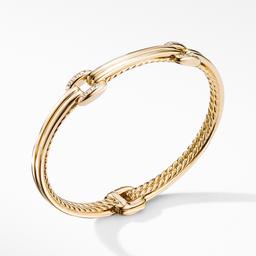 David Yurman Thoroughbred Double Link Bracelet in 18K Yellow Gold with Diamonds 0