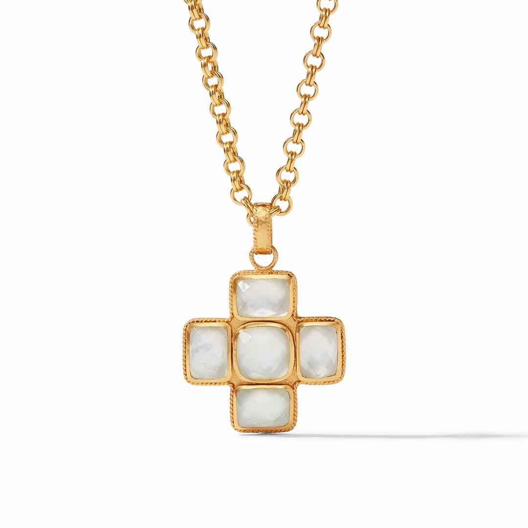 Julie Vos Savoy Pendant Necklace in Iridescent Clear Crystal