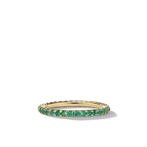 David Yurman Cable Collectibles Stack Ring with Pave Emeralds, size 6.5 0