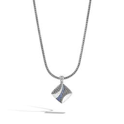 John Hardy Classic Chain Necklace with Twisted Blue Sapphire Cushion Pendant 4