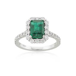 1.21 CT Emerald Cut Emerald Diamond Ring 0