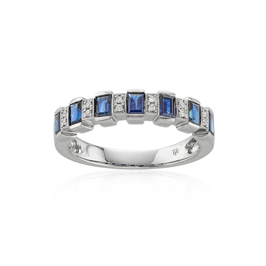 Channel Set Sapphire Ring with Diamonds 1