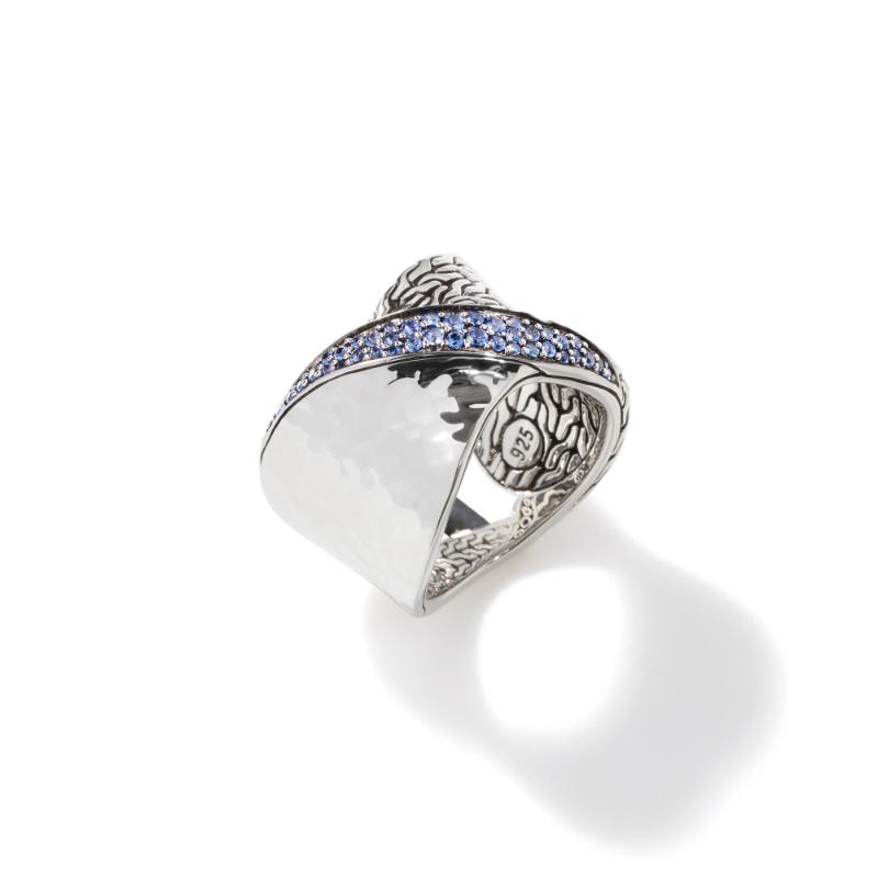 John Hardy Twisted Collection Cable Ring with Blue Sapphires 3