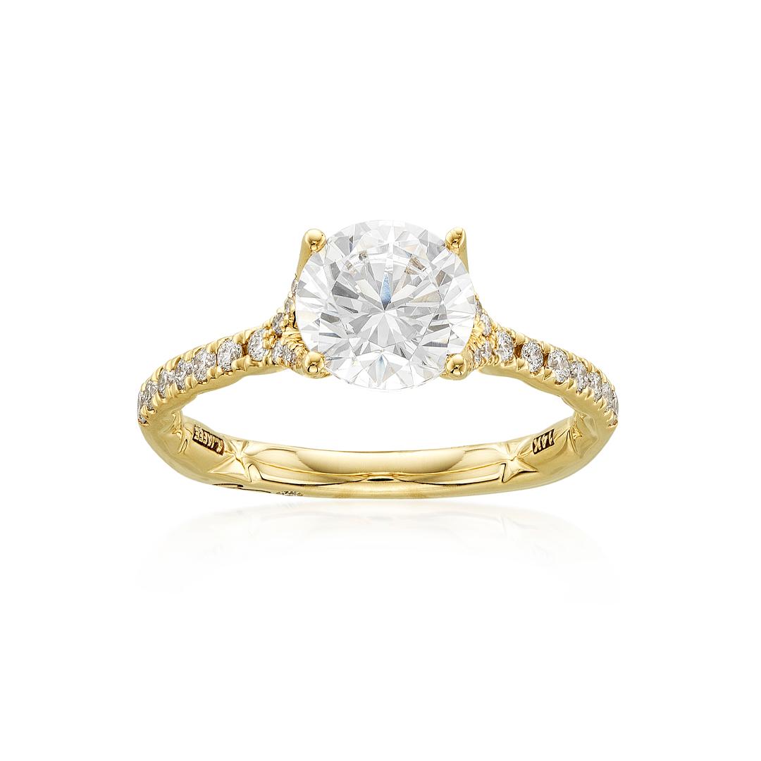 A. Jaffe .30 CT Pave Diamond Semi-Mount Engagement Ring in Yellow Gold 1