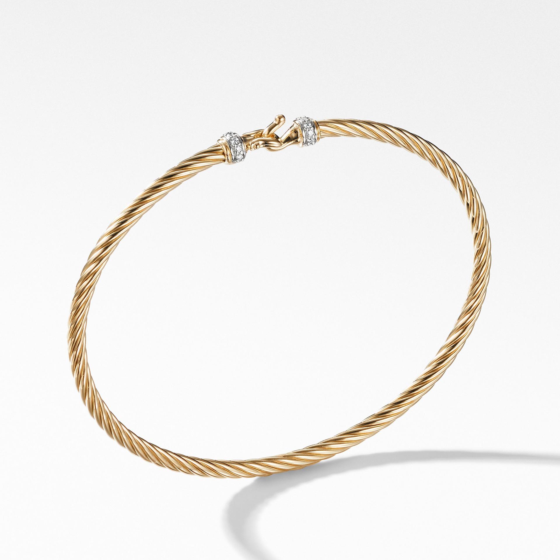 David Yurman Cable Buckle Bracelet with Diamonds in Gold 0
