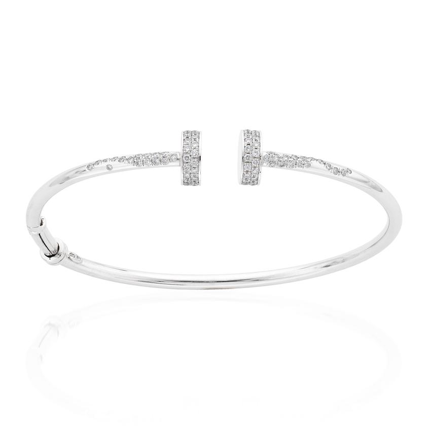 .80 CTW Diamond Cuff Bracelet with Polished Rondelles at Openings 0