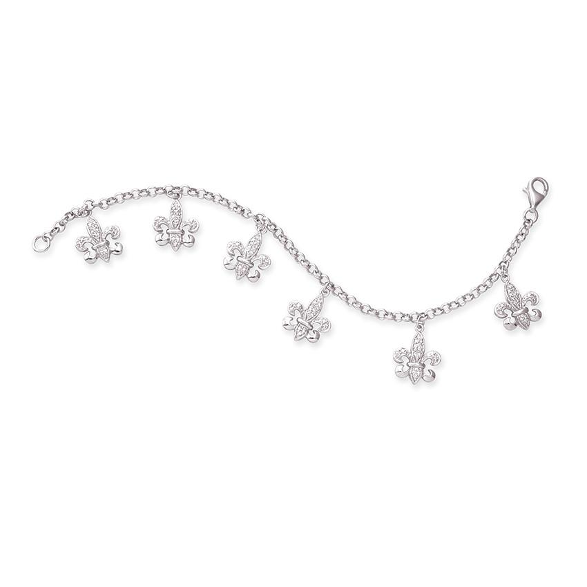 Diamond Fleur de Lis Charm Bracelet_2