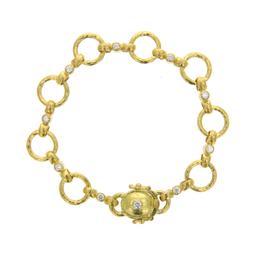 Elizabeth Locke Yellow Gold Celtic Diamond Link Bracelet 1