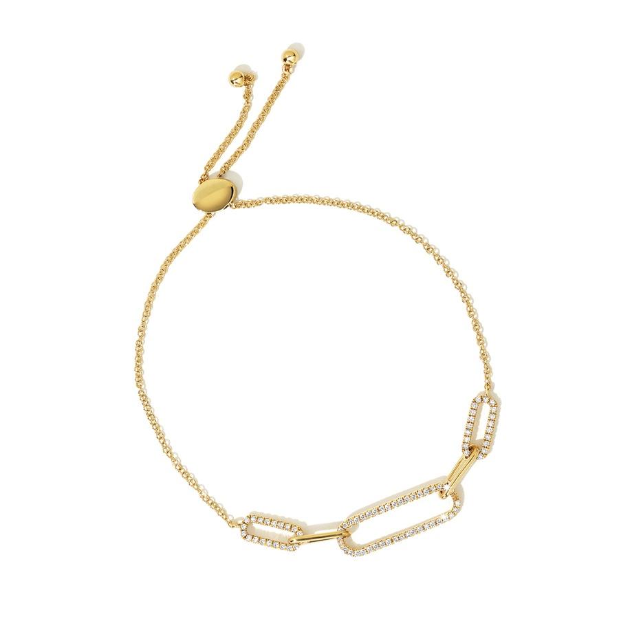 Yellow Gold Diamond Link Bolo Bracelet