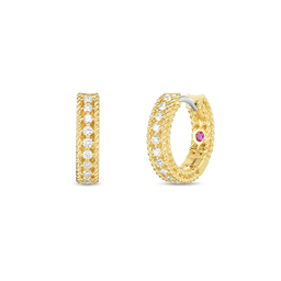 Roberto Coin 18K Yellow Gold Symphony Princess Diamond Hoop Earrings 0