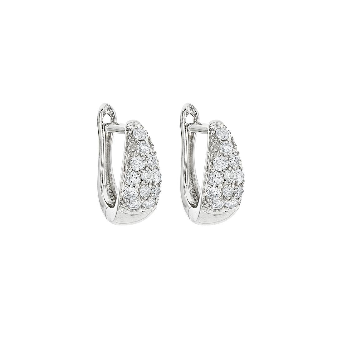 White Gold 0.25 CTW Diamond Huggie Earrings 0