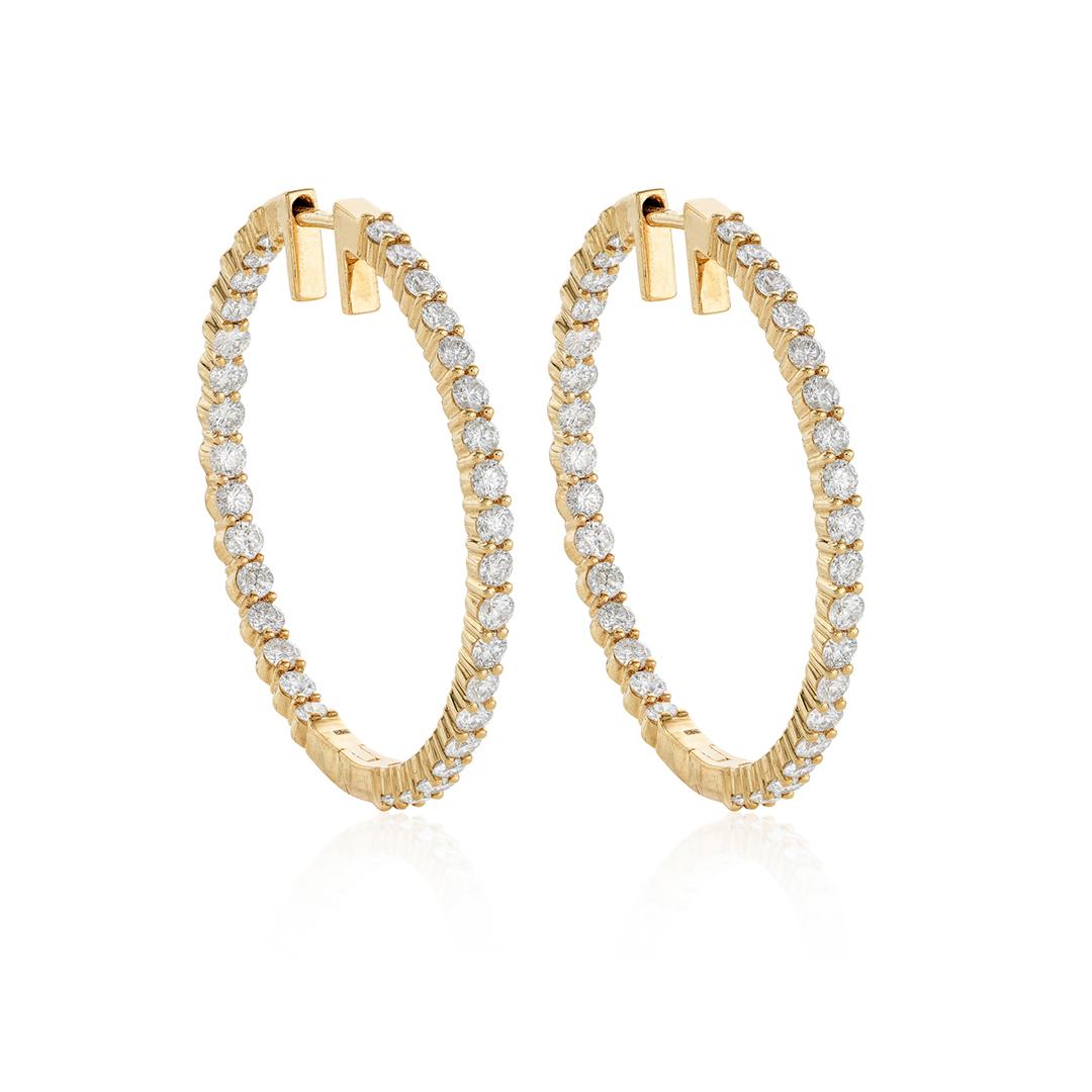 2.00 CTW In and Out Diamond Hoop Earrings 0