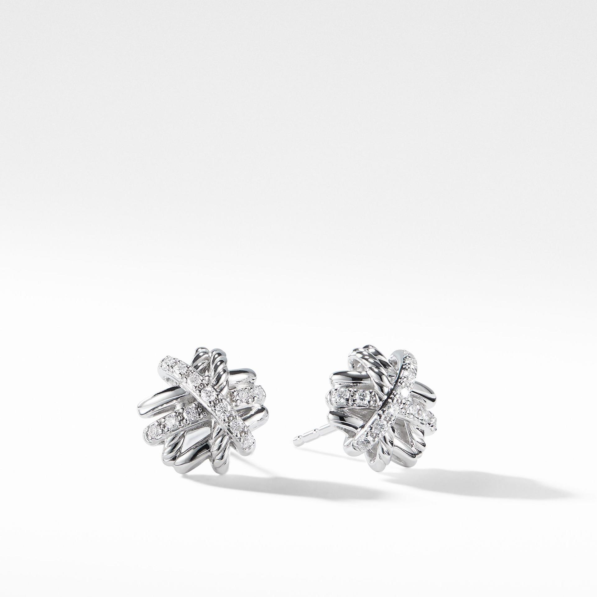 David Yurman Crossover Earrings with Diamonds, 0