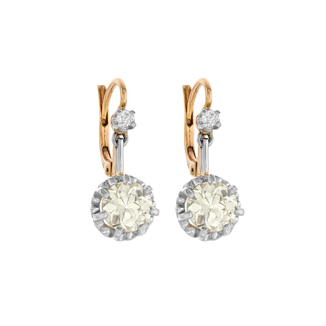 Estate Collection 3.60CTW Diamond Drop Earrings 0