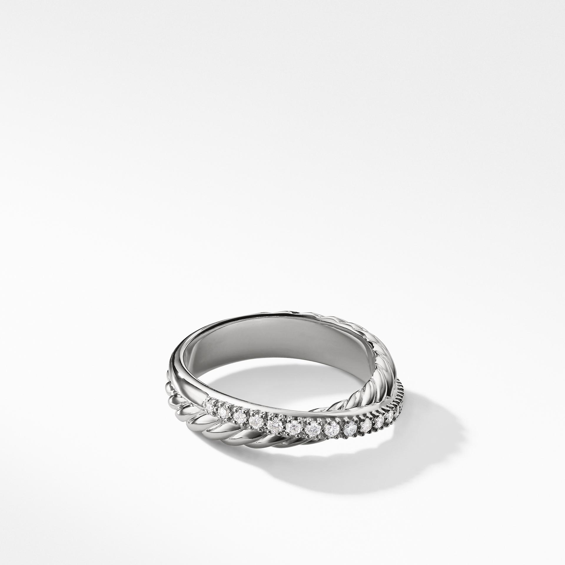 David Yurman Crossover Ring with Diamonds, size 6 0