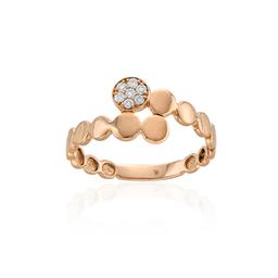 Rose Gold Bubble Bypass Diamond Ring 0