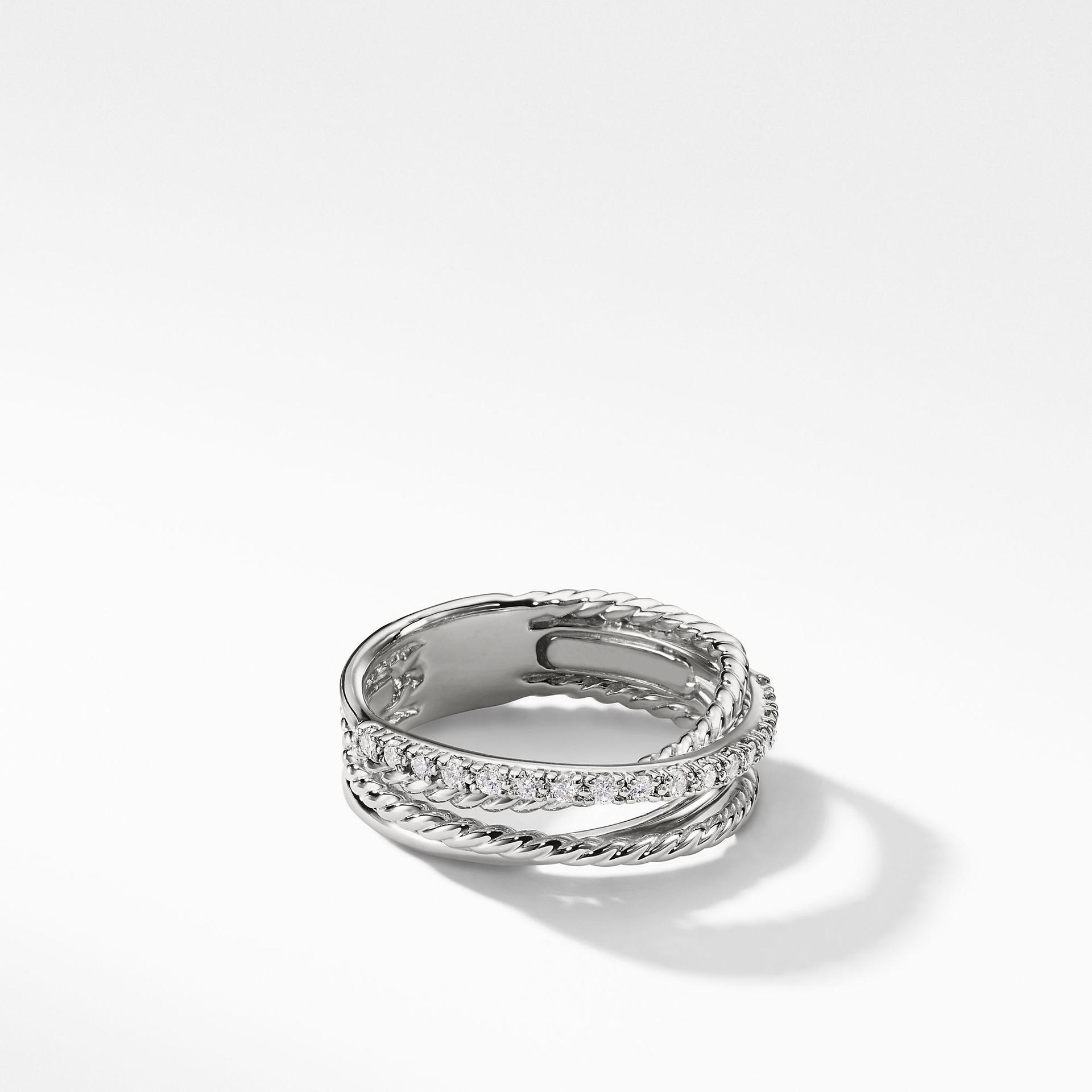 David Yurman Crossover Ring with Diamonds, size 7 0