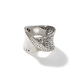 John Hardy Twisted Collection Cable Ring with Diamonds 3