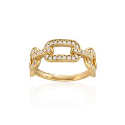 Yellow Gold Link Style Diamond Ring 0