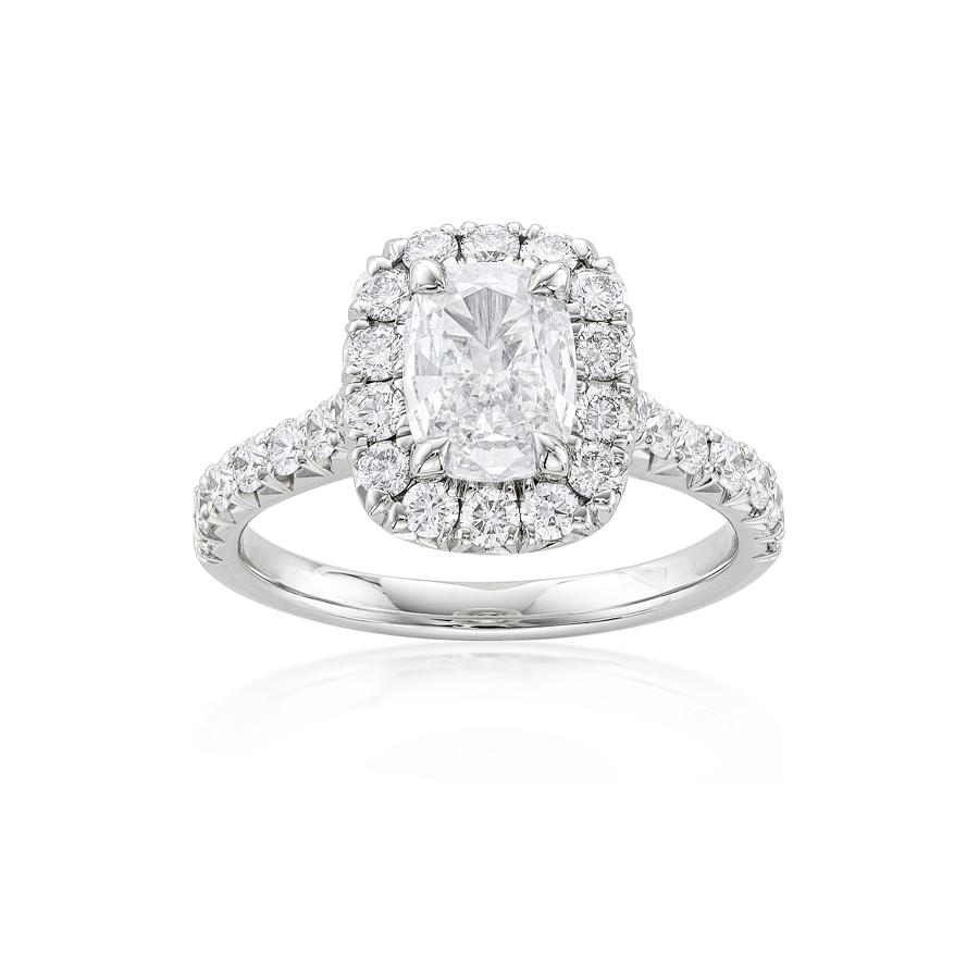 .97 CTW Cushion Cut Diamond Engagement Ring 1