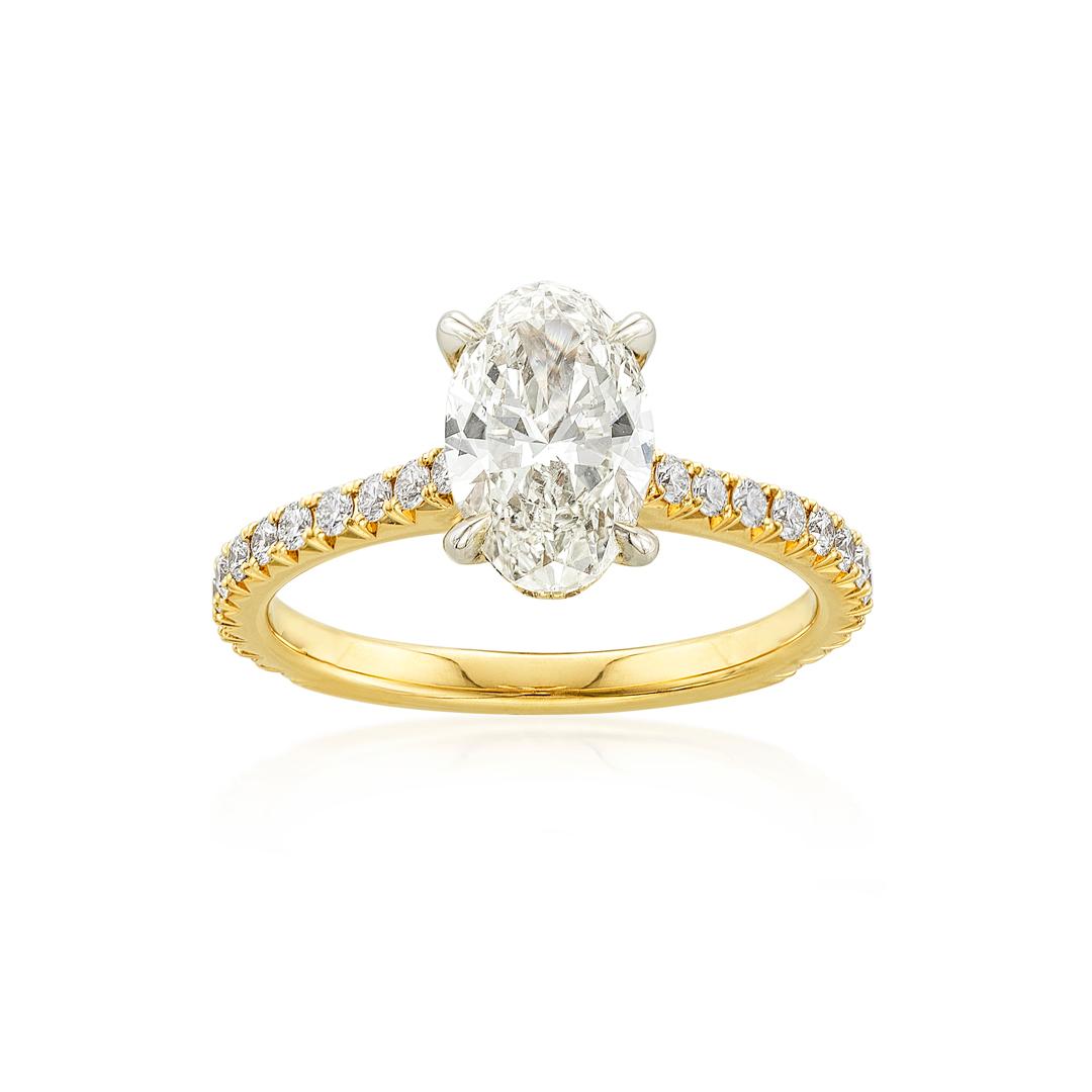1.52 CT Oval Diamond Engagement Ring in Yellow Gold 1