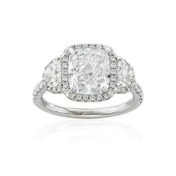 3.00 CT Cushion Cut Diamond White Gold Engagement Ring 1