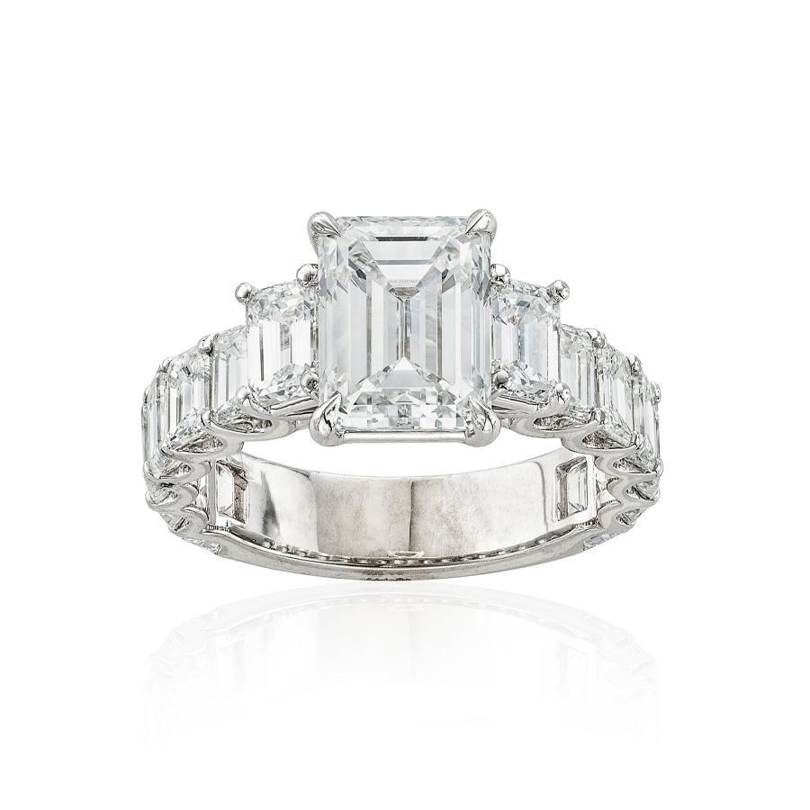 3.01 CT Emerald Cut Diamond Engagement Ring 1