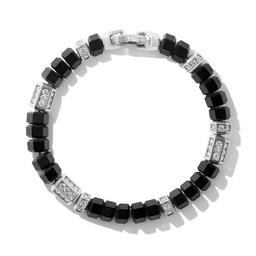 David Yurman Hex Bead Bracelet in Sterling Silver with Black Onyx and Pave Diamonds 0