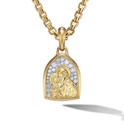 David Yurman Mens St. Anthony Amulet in 18k Yellow Gold with Pave Diamonds 0
