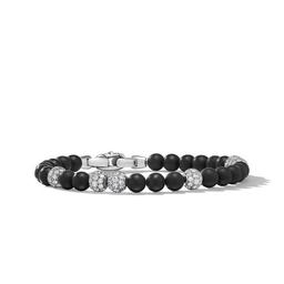 David Yurman Spiritual Beads Bracelet in Sterling Silver with Black Onyx and Pave Diamonds 0