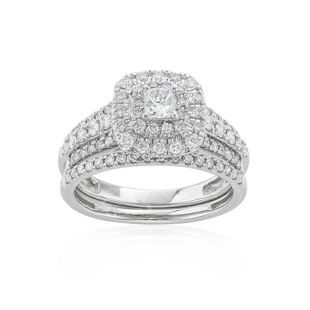 1.00 CTW Princess Cut Diamond Bridal Ring Set 3