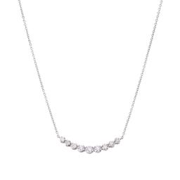 Graduated Diamond Bar Necklace in White Gold 0