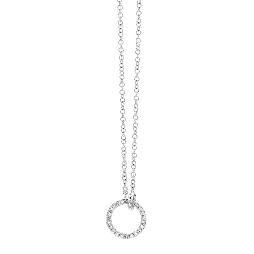 Open Circle Diamond Pendant Necklace 0
