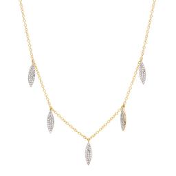 Marquise Drop Diamond Station Necklace 0