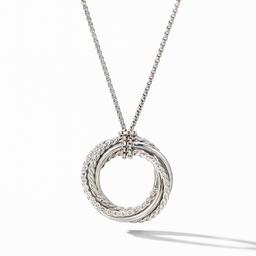David Yurman Crossover Circle Pendant Necklace with Pave Diamonds 0
