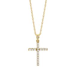 Yellow Gold & .25 CTW Diamond Cross Pendant Necklace 0