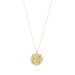Marco Bicego Yellow Gold Lunaria Petali Diamond Flower Pendant Necklace 0