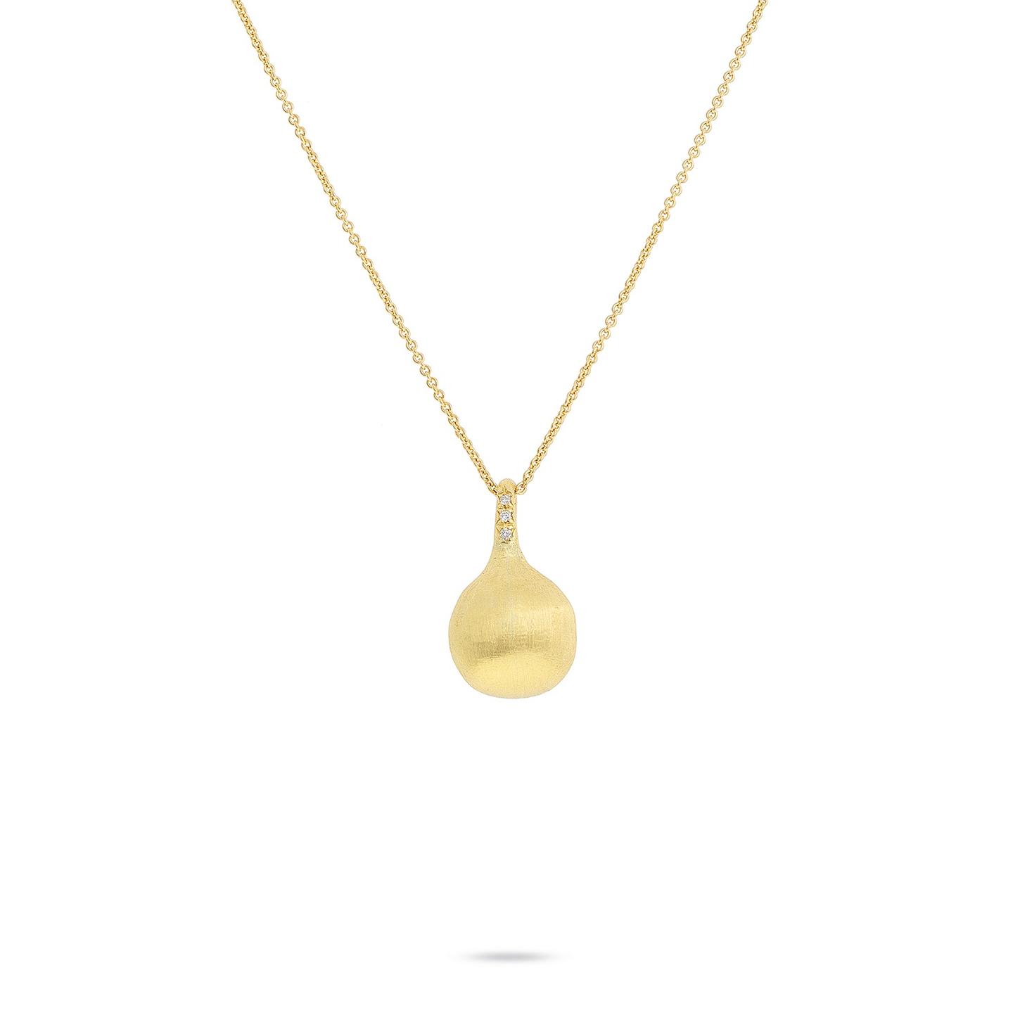 Marco Bicego Yellow Gold Africa Diamond Accented Drop Pendant Necklace 0