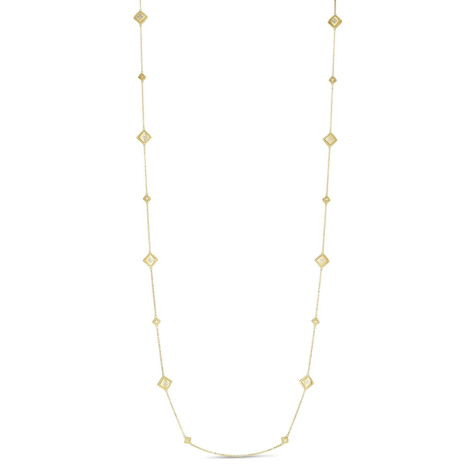 Roberto Coin 18k Yellow Gold Palazzo Ducale Diamond Station Necklace, 35" 0