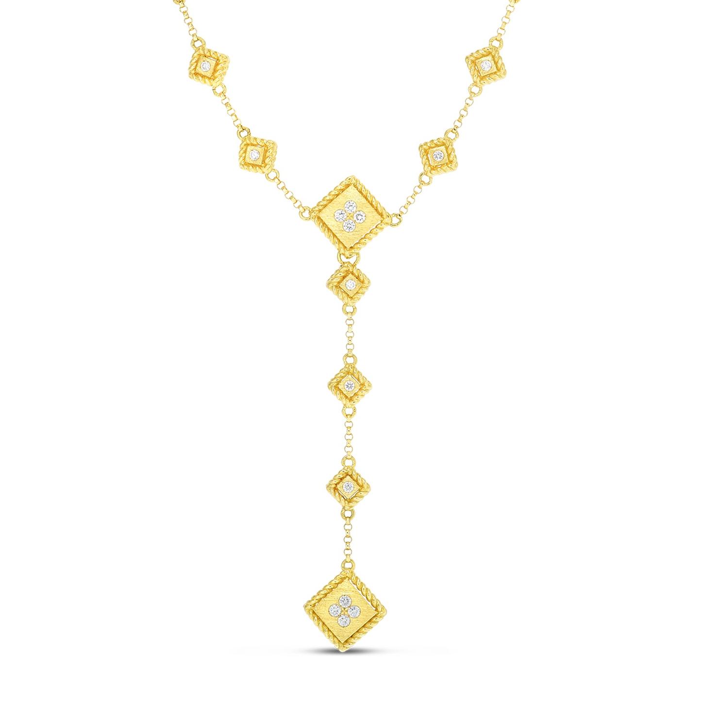 Roberto Coin 18k Yellow Gold Palazzo Ducale Diamond Lariat Style Necklace 0