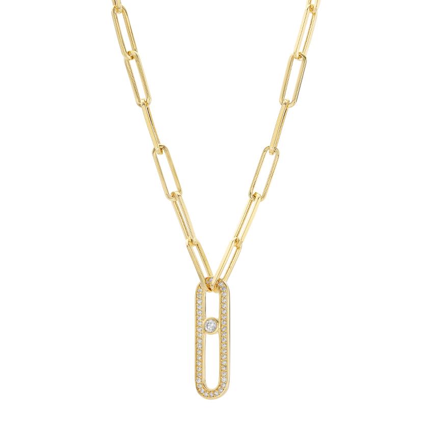 14k Yellow Gold Paperclip Chain Necklace 0