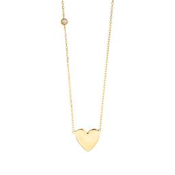 Petite Heart Necklace with Bezel Diamond Accent 0