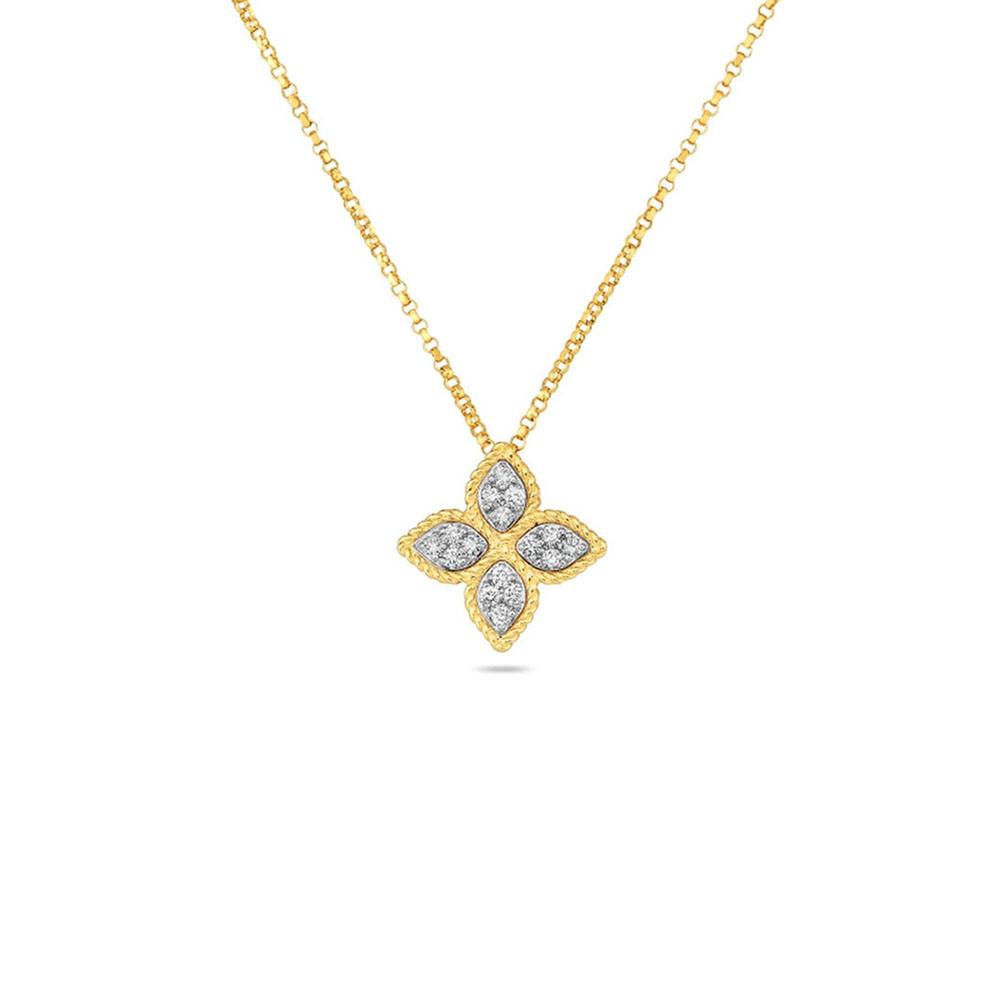 Roberto Coin 18K Diamond Princess Flower Necklace 0