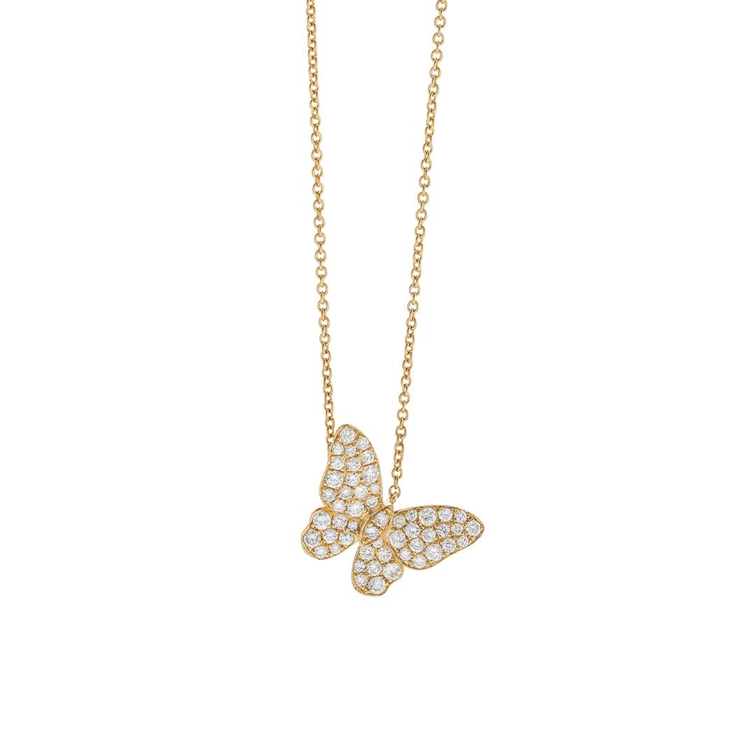 Diamond Butterfly Pendant Necklace 0