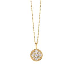 Flower Diamond Disc Necklace 0