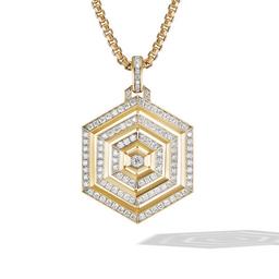 David Yurman Carlyle Pendant in 18K Yellow Gold with Full Pave Diamonds 0