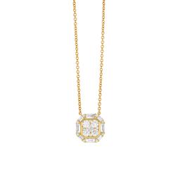1.13 CTW Round  and Baguette Diamond Necklace 0