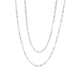 White Gold 17.64 CTW Round & Emerald Cut Diamond Eyeglass Necklace 0
