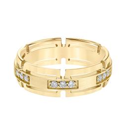 Gents Station Yellow Gold Wedding Band 0